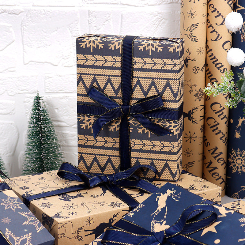 Festive Vintage Kraft Wrapping Set - 5 Sheets