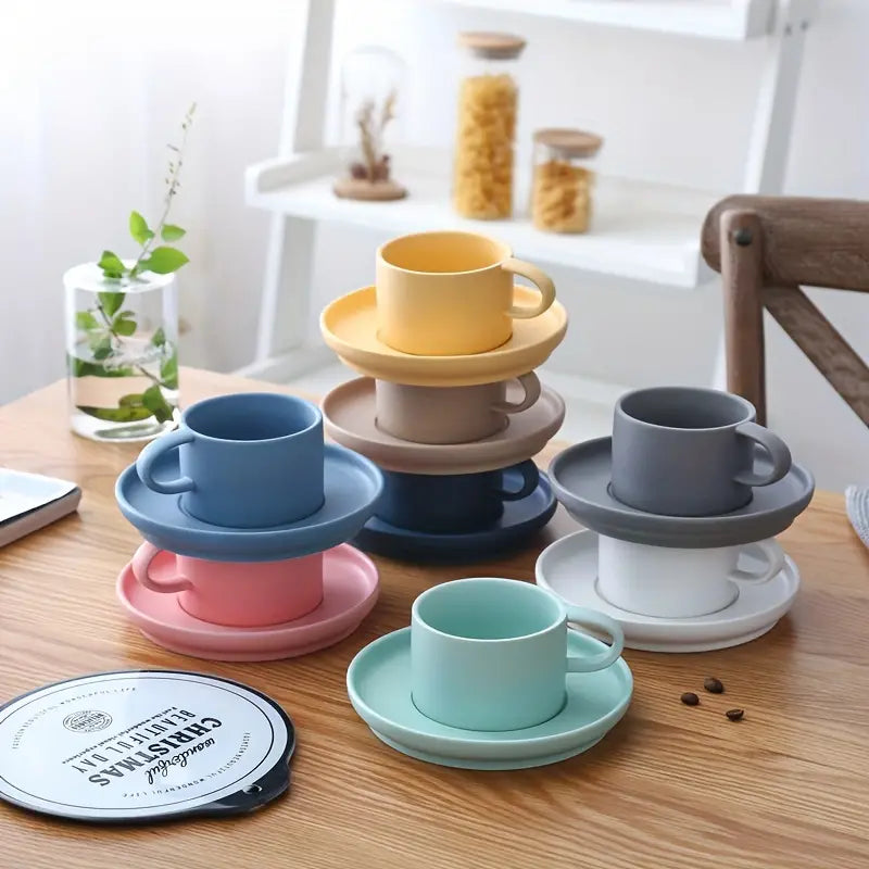 Elegant Tulip Ceramic Cup Set, 200ml