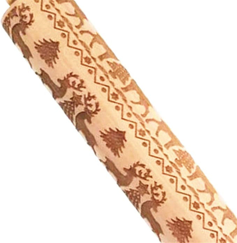 Holiday Cookie Carver Rolling Pin