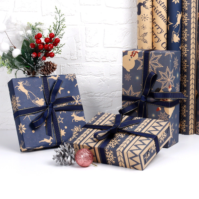 Festive Vintage Kraft Wrapping Set - 5 Sheets