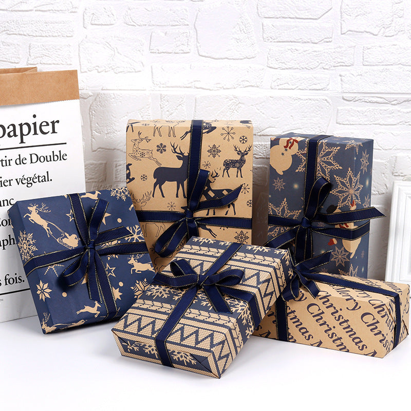 Festive Vintage Kraft Wrapping Set - 5 Sheets