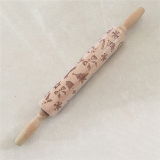 Holiday Cookie Carver Rolling Pin