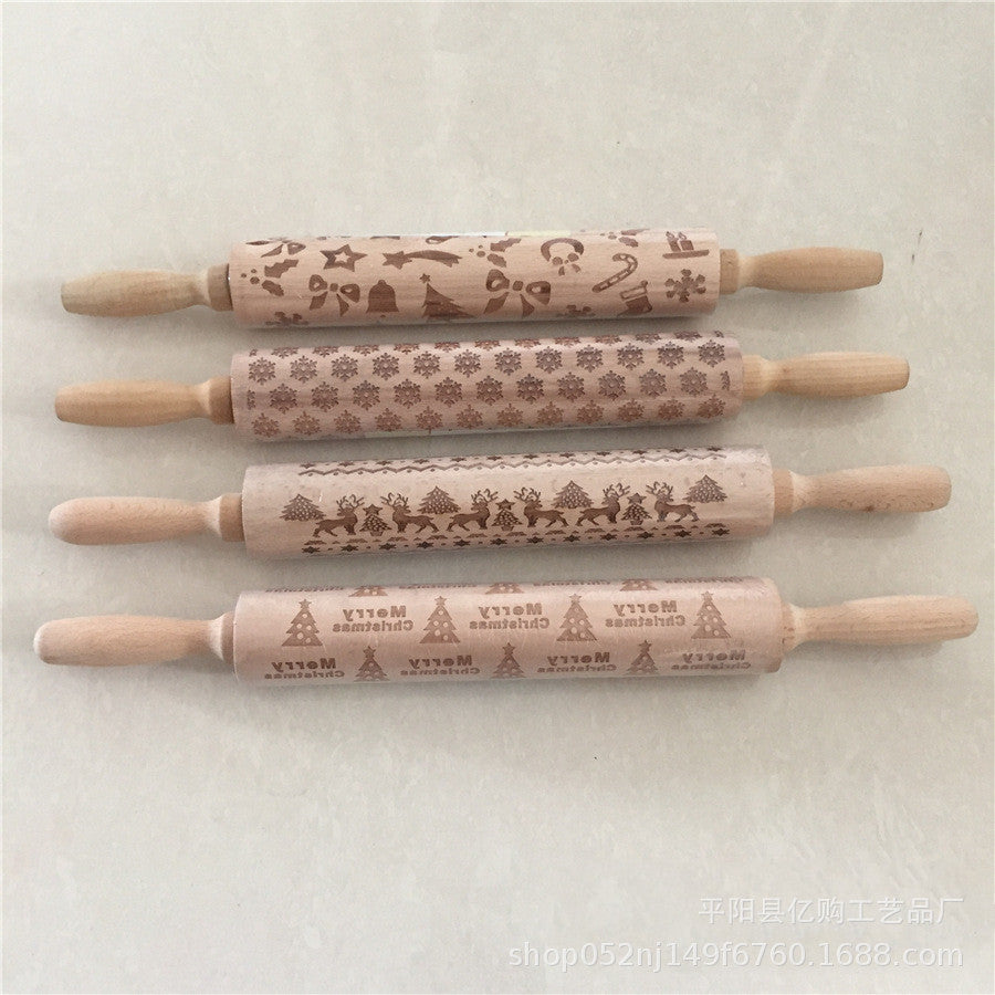 Holiday Cookie Carver Rolling Pin